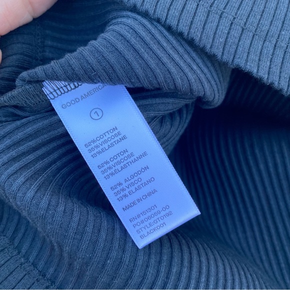 Good American Asymmetrical Rib Tank Top 1/Small - Picture 5 of 7